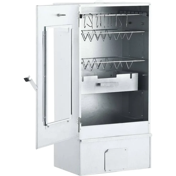 vidaXL Räucherofen mit Kaltrauchgenerator, Verzinkter Stahl, 44,5 x 29 x 83 cm, 15.28 kg, mit Glasfenster – Bild 6