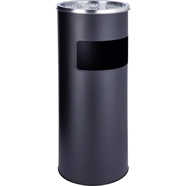 SVITA 30L Standaschenbecher Eimer Aschenbecher Mülleimer Ascher 60x25 cm schwarz