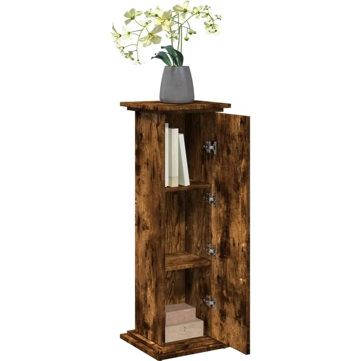 vidaXL Postament mit Stauraum, Holzwerkstoff, Räuchereiche, 31 x 30 x 90 cm – Bild 3