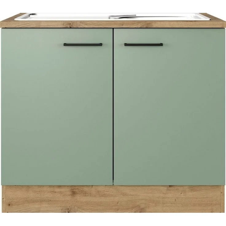 Flex-Well Spülenschrank Cara (2-St) (B x H x T) 100 x 85 x 60 cm, inkl. Edelstahl-Einbauspüle – Bild 3