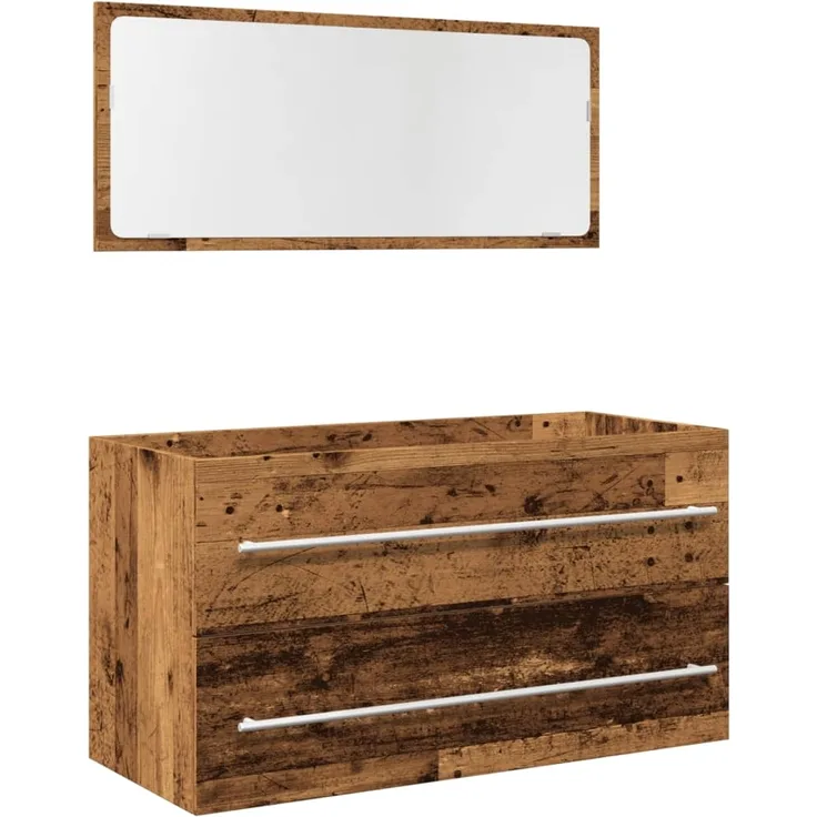 vidaXL 2-tlg. Badmöbel-Set Altholz-Optik Holzwerkstoff 856388