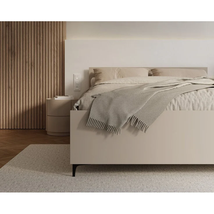 thematys Holzbett mit Bettkasten, 180x200cm, Farbe: Kaschmir, mit 23cm Taschenfederkernmatratze H2, mit hydraulischer Klappfunktion, mit Stauraum – Bild 5
