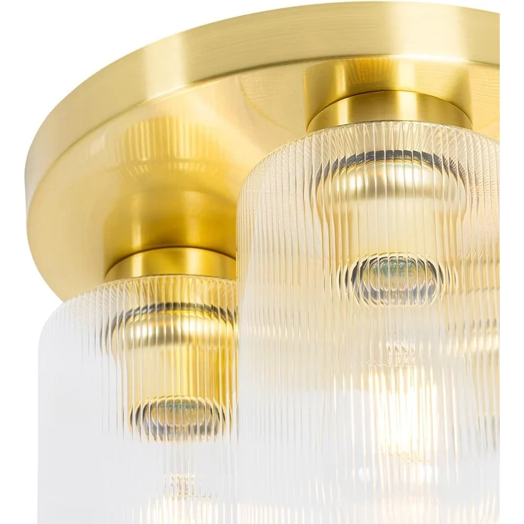 Qazqa Deckenleuchte Laura, ohne Leuchtmittel, E27, Gold, Art Deco, Glas, 1-flammig – Bild 8