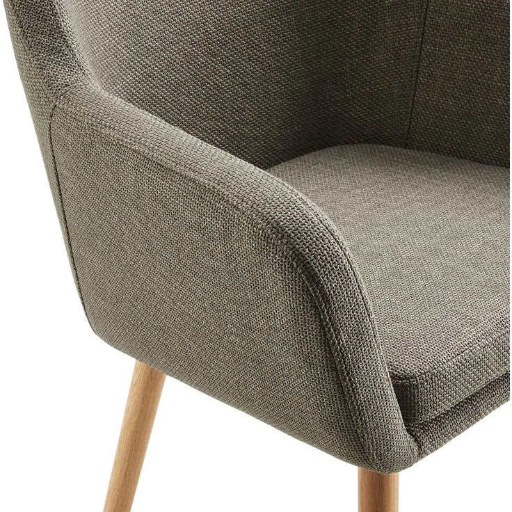 SalesFever Armlehnstuhl aus Strukturstoff – Massivholz-Eichenbeine, skandinavisches Design – Bild 6