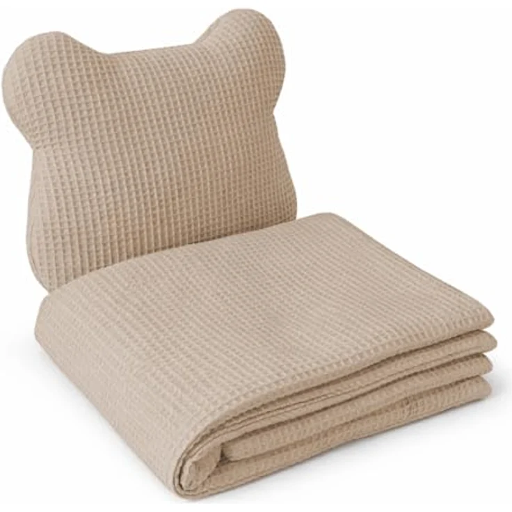 Babynestchen Neugeborene – 5-teiliges Baby Set mit Babynest aus Waffelpique Baumwolle – Nestchen Baby für Babybett & Kinderbett – Babykokon Tragbar – OEKO-TEX zertifiziert – Zubehör Babybett - Braun – Bild 7