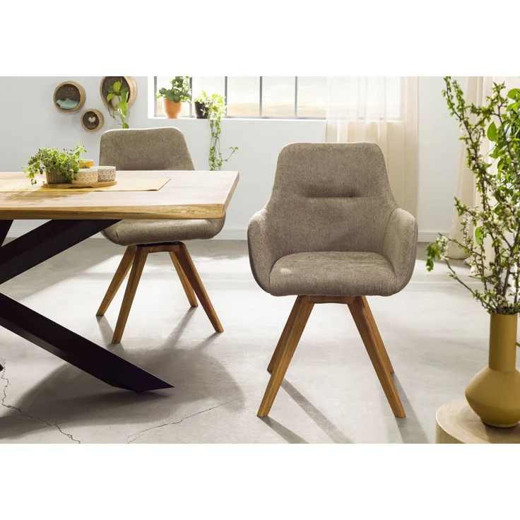 Drehstuhl Wildeiche 56x60x87 taupe TACOMA #12 – Bild 3