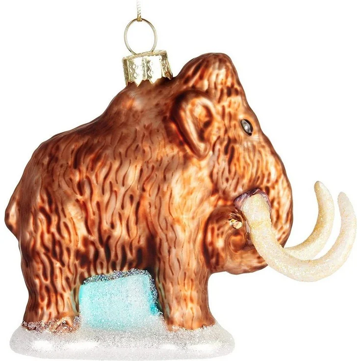 BRUBAKER Weihnachtsbaumkugel Mammut Weihnachtskugel aus Glas - Handbemalt Steinzeit Elefant (1 St), Lustig - Christbaumkugel Figuren Weihnachtsdeko – Bild 3