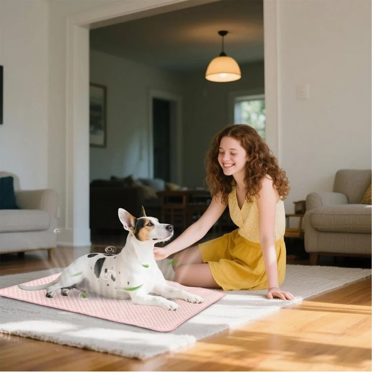 Ledander Hundematte Waschbares Haustier Kühlmatte,Sommer Kühlkissen für Hunde und Katze, für Zuhause Unterwegs oder im Auto, 60x50 cm – Bild 2