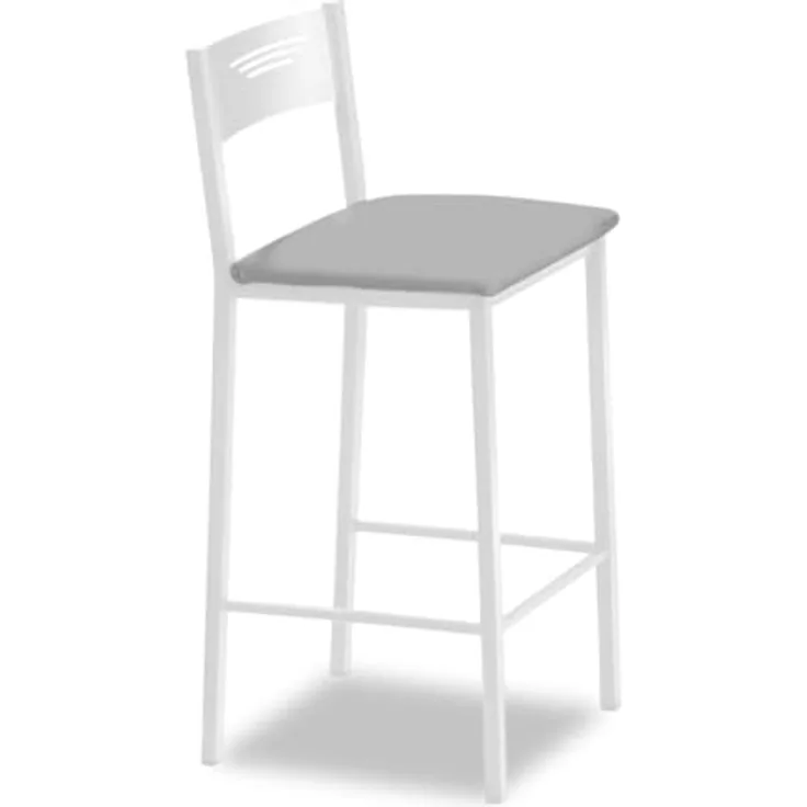ASTIMESA - Küchenhocker mit hoher Polsterung und Rückenlehne - Gestell aus Kunstleder - Farbe des Sitzes: Grau. Lieferumfang: 1 Stück, Maße: 90 cm (Gesamthöhe)