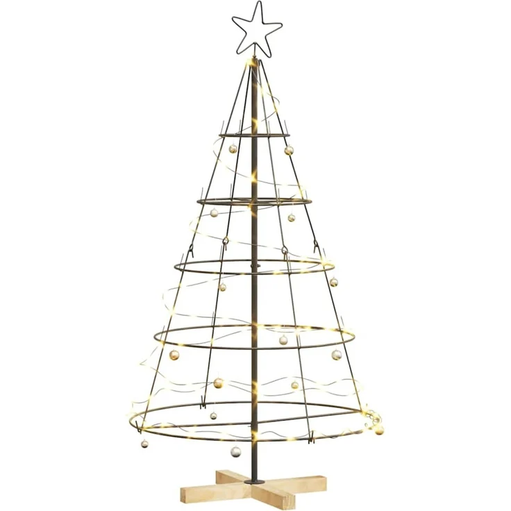 vidaXL Metall-Weihnachtsbaum mit Ständer KUOPIO 125 cm Stahl Schwarz 42019159 – Bild 3
