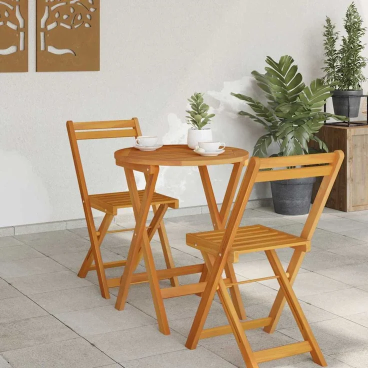 vidaXL Gartentisch Natur 60 x 60 x 72 cm Massivholz Akazie 4105491 – Bild 3