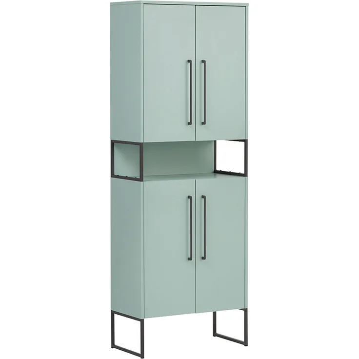 SCHILDMEYER Hochschrank Badschrank Highboard Limone mint 65,2 x 183,4 x 33,1 cm