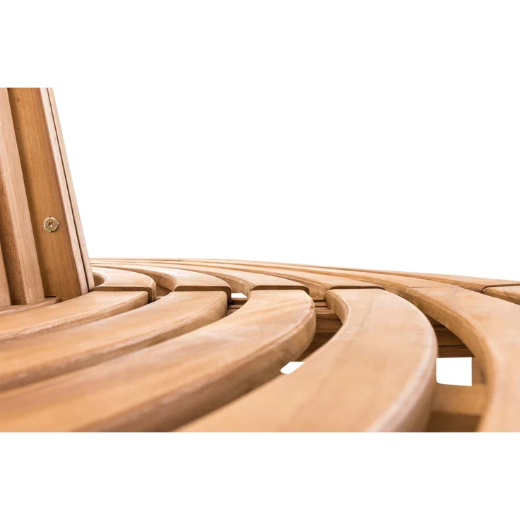 Baumbank VEGAD - Holz Teak 200x100x90 cm | Halbrunde Sitzbank Mit Lehne Baumbank Gartenbank Für Baum – Bild 4