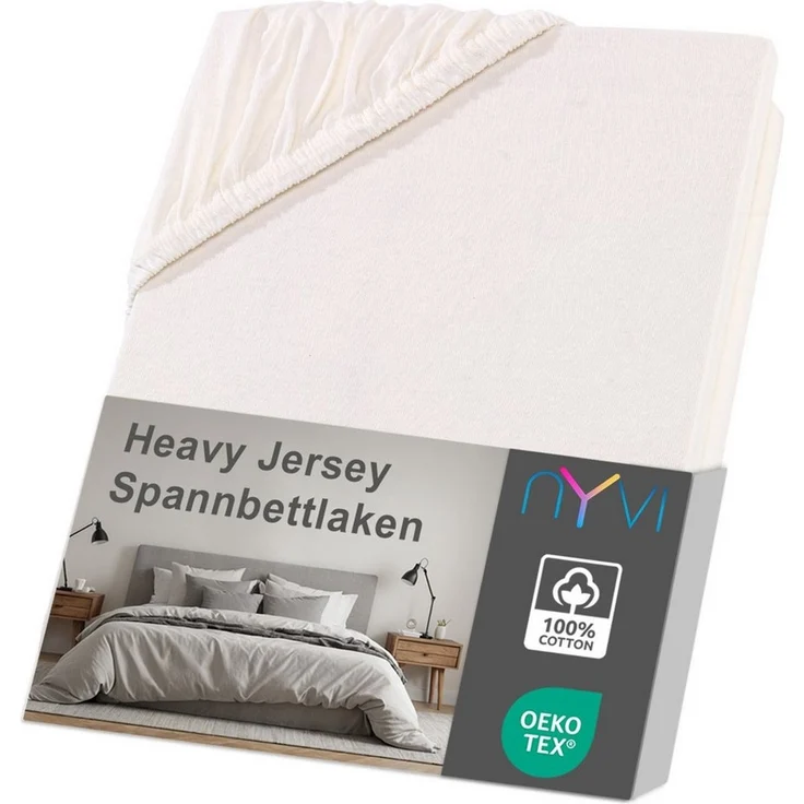 NYVI Spannbettlaken Spannbettlaken DreamScience Heavy Jersey für Topper bis 10 cm Höhe, Jersey, Gummizug: rundum, (1 Stück), Spannbetttuch, Formstabil, 160g/m², Rundum-Gummizug, Bügelfrei – Bild 1