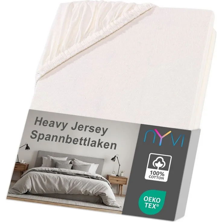 NYVI Spannbettlaken Spannbettlaken DreamScience Heavy Jersey für Topper bis 10 cm Höhe, Jersey, Gummizug: rundum, (1 Stück), Spannbetttuch, Formstabil, 160g/m², Rundum-Gummizug, Bügelfrei