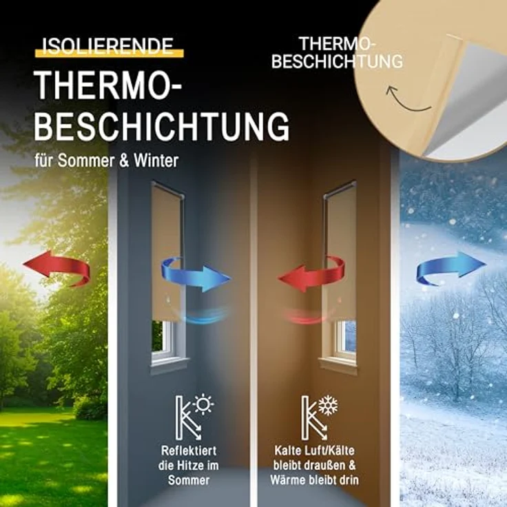 Sol Royal Thermorollo SolReflect T42 für Fenster & Türen Creme, 160 x 40 x 3.1 cm – Bild 5