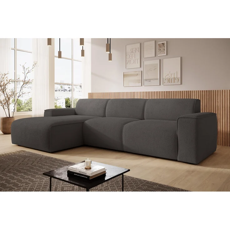 AX LIVING Couch Sofa L Form Didim mini Grau 310 cm breit, stilvoll L – Bild 1