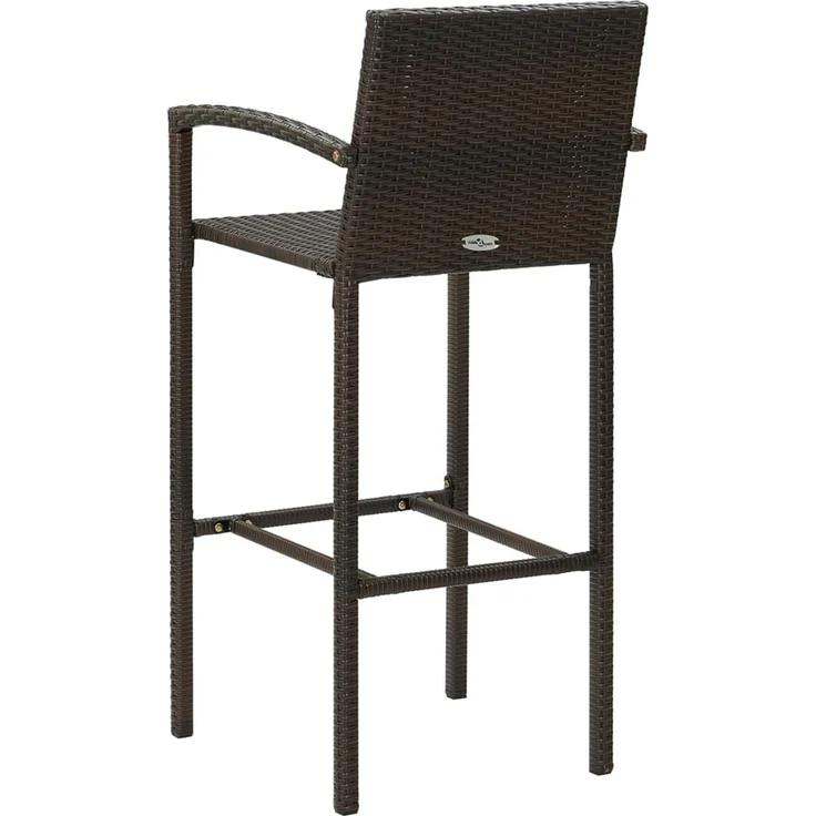 vidaXL Barhocker 2 Stk. Braun Poly Rattan 362580 – Bild 5