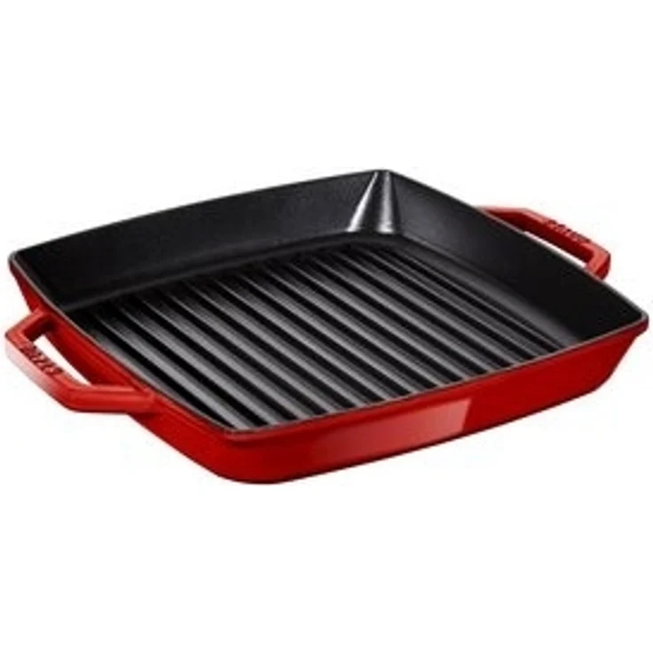 Staub Grillpfanne STAUB Grill Pans Grillpfanne, 28 cm quadratisch Gusseisen Kirsch-Rot, (1-tlg) – Bild 5