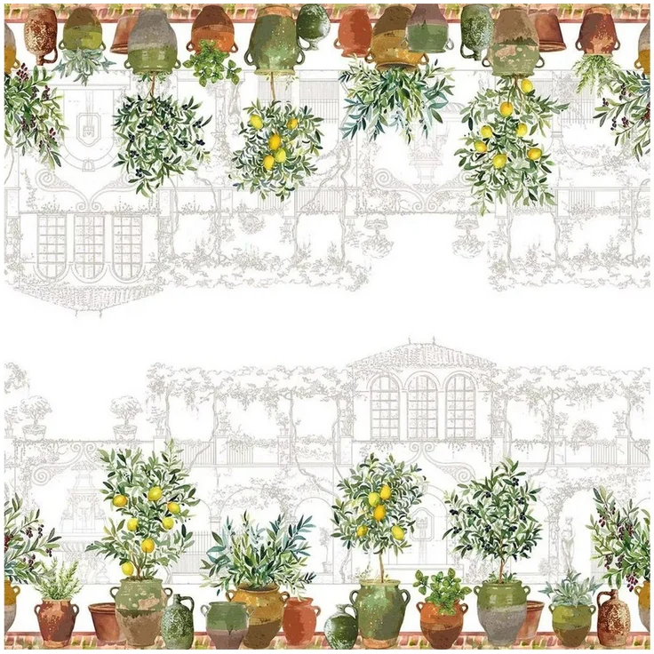 Garnier-Thiebaut Tischdecke Jardin Provencal Olive 115x115 Cm 50% Leinen/50% – Bild 5
