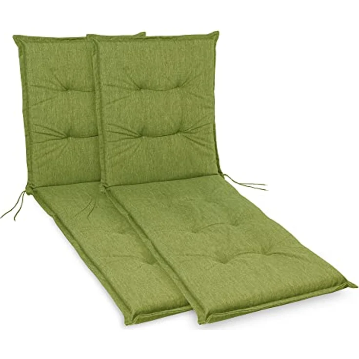 sunnypillow Liegenauflage Polsterauflagen für Gartenliege 190 x 60 x 9cm, 2 Stück Grün – Bild 2