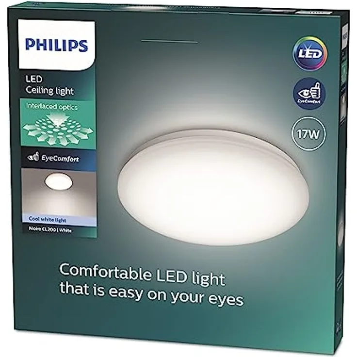 Deckenlampe Philips Moire Weiß 17 W Metall/Kunststoff (32x6,8 cm) (4000 K)