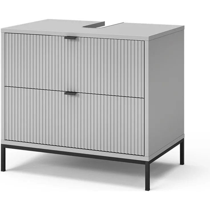 Waschbeckenunterschrank Eliza Grau 70 x 63 cm mit 2 ausziehbaren Schubladen Vicco