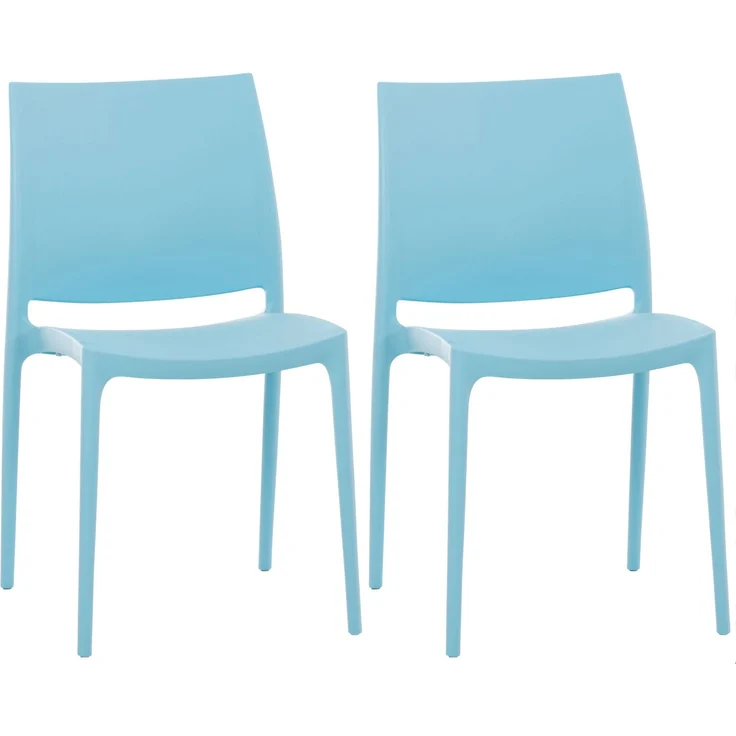 CLP 2er Set Stapelstühle Maya bis zu 130 kg belastbar,hellblau – Bild 1