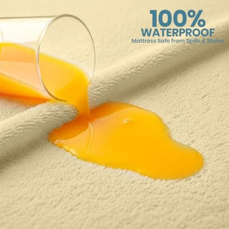 Utopia Bedding Wasserdichter Matratzenschoner, Queen-Size-Größe, Premium-Frottee-Matratzenbezug, 200 g/m², atmungsaktiv, Spannbetttuch mit dehnbaren Taschen (Beige) – Bild 3