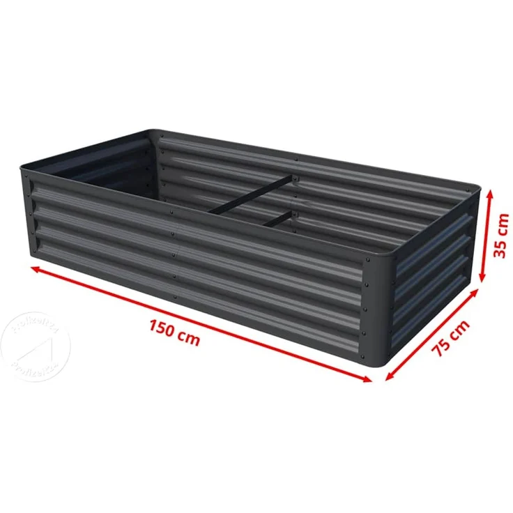 PRIMEYARD Hochbeet LUCA anthrazit Stahlkonstruktion 150x75x35 cm – Bild 6
