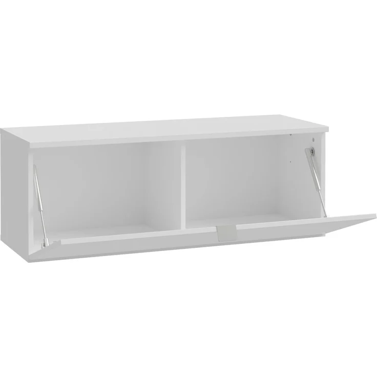 Lowboard >LIBERTAD< Hängeschrank, in Weiss Glanz - 99,5x37,5x34,8cm (BxHxT) – Bild 5