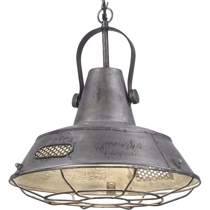 Hängeleuchte, Laternen-Design, silber, D 38 cm – Bild 6