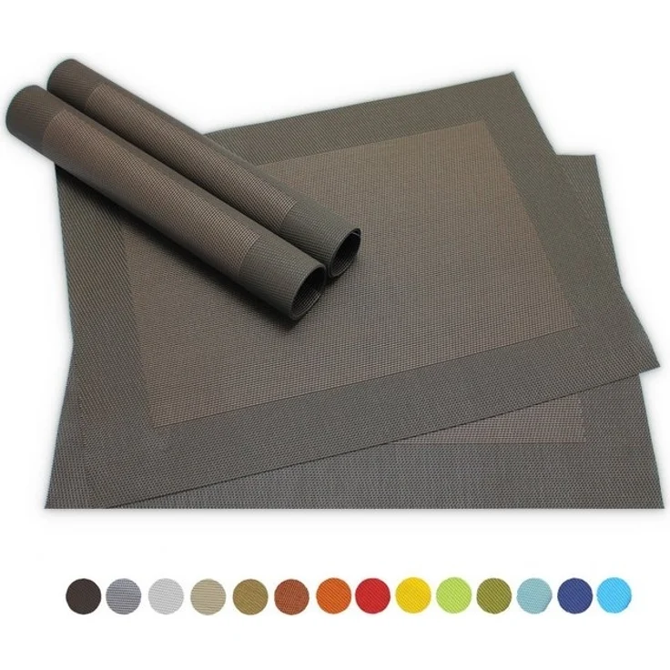matches21 HOME & HOBBY Platzset Tischsets BORDA 4er Set Braun als Tischuntersetzer, (4-St), Abwaschbare Platzsets als Tischunterlagen für Ess-Tisch Tisch-Deko – Bild 4