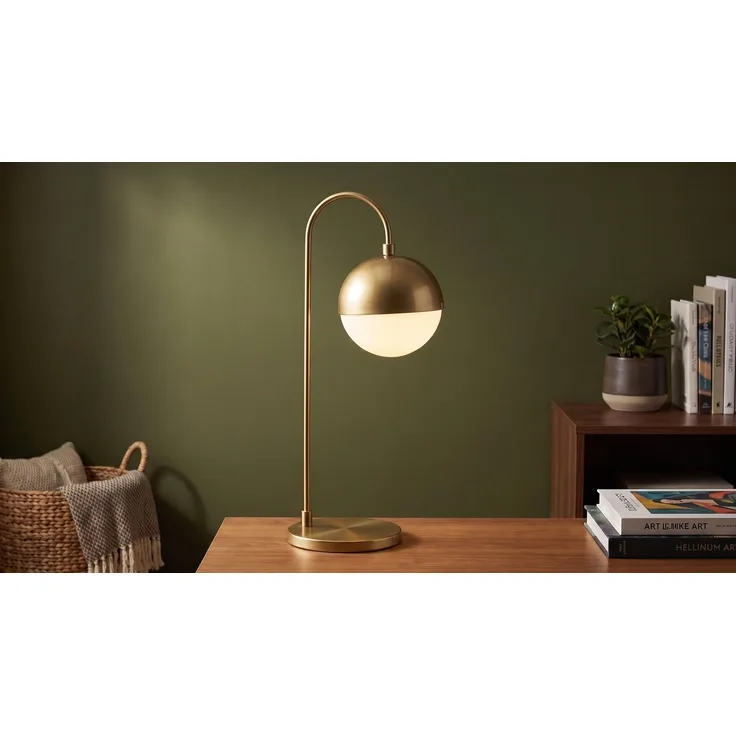 KAWOLA Tischlampe ENORA Glas gold 53 x 25 x 18 cm