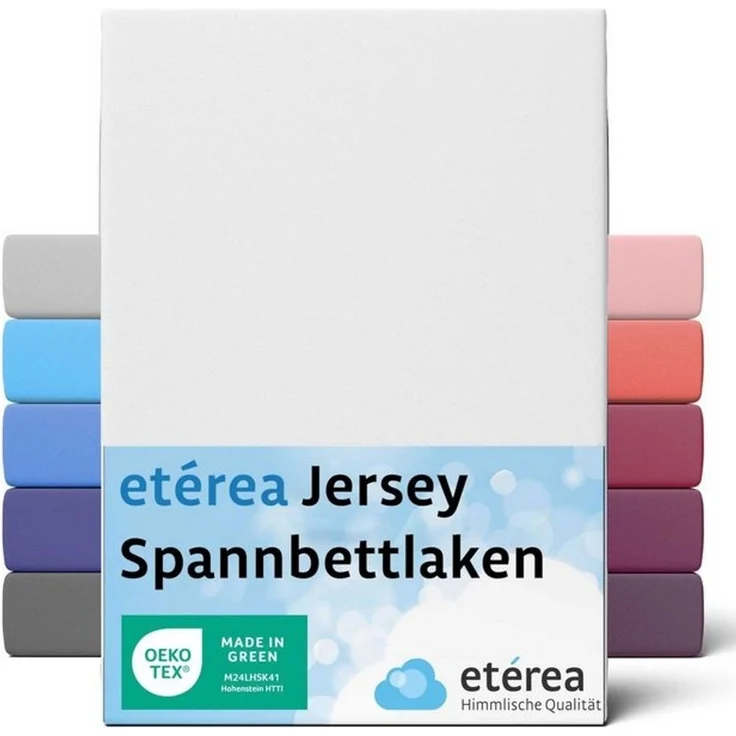 etérea Comfort Jersey Spannbettlaken Weiss 60x120 cm - 70x140 cm – Bild 4