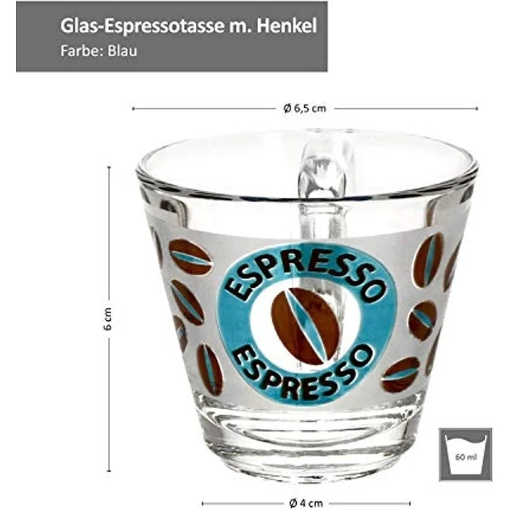 Ritzenhoff & Breker Tasse 6er Set Espressotasse 80ml Cremona Blau 6 cm - Ritzenhoff 0806205, Glas – Bild 5