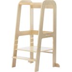 Bebeconfort Hoya, Montessori Lernturm Kinder, 1,5–6 Jahre (10–30 kg), 3-Stufig Höhenverstellbar, Sicherheitszertifikat, 6,2 kg Leichter Tritthocker Kinder, Langlebiges Design, Natural Wood