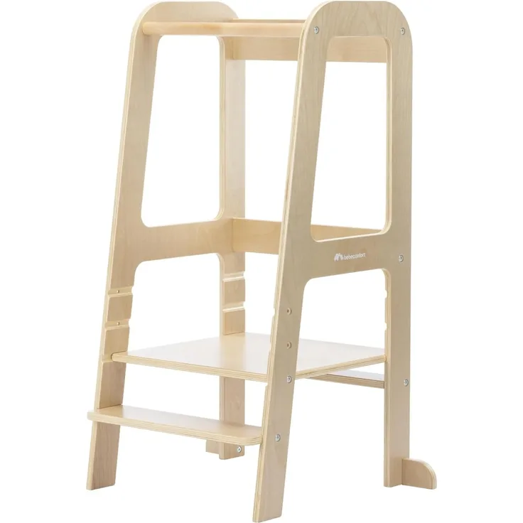 Bebeconfort Hoya, Montessori Lernturm Kinder, 1,5–6 Jahre (10–30 kg), 3-Stufig Höhenverstellbar, Sicherheitszertifikat, 6,2 kg Leichter Tritthocker Kinder, Langlebiges Design, Natural Wood