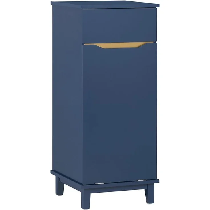 SoBuy BZR114-B Wäscheschrank, MDF, Lackiert, Dunkelblau, 40 x 96 x 40 cm – Bild 1