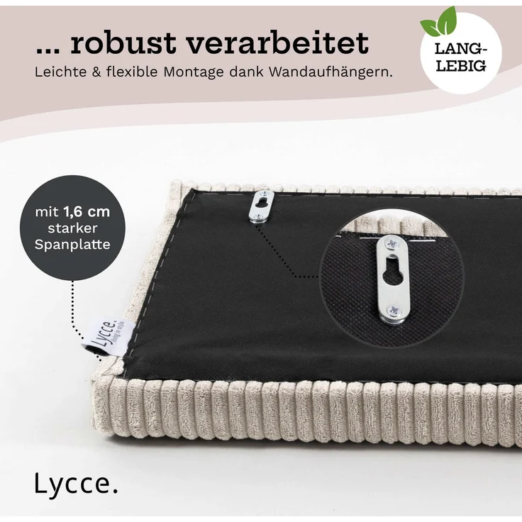 Lycce Kopfstütze Wandkissen Cord - Wandpolster Kopfteil Betten & Rückenkissen Sitzbank, (1 St) – Bild 7