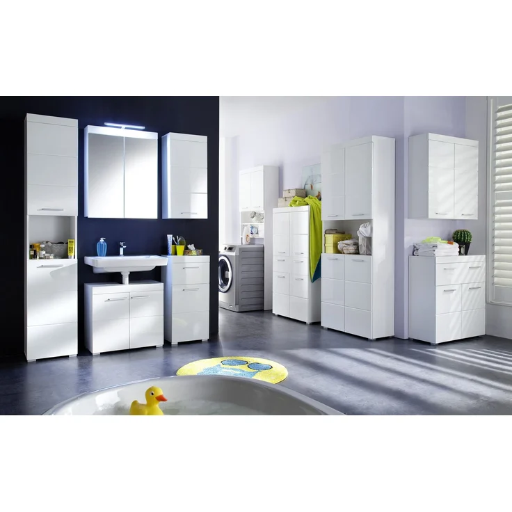 Trendteam 'Amanda' Hängeschrank, Holz, 73 x 77 x 23 cm, Weiß Hochglanz – Bild 9
