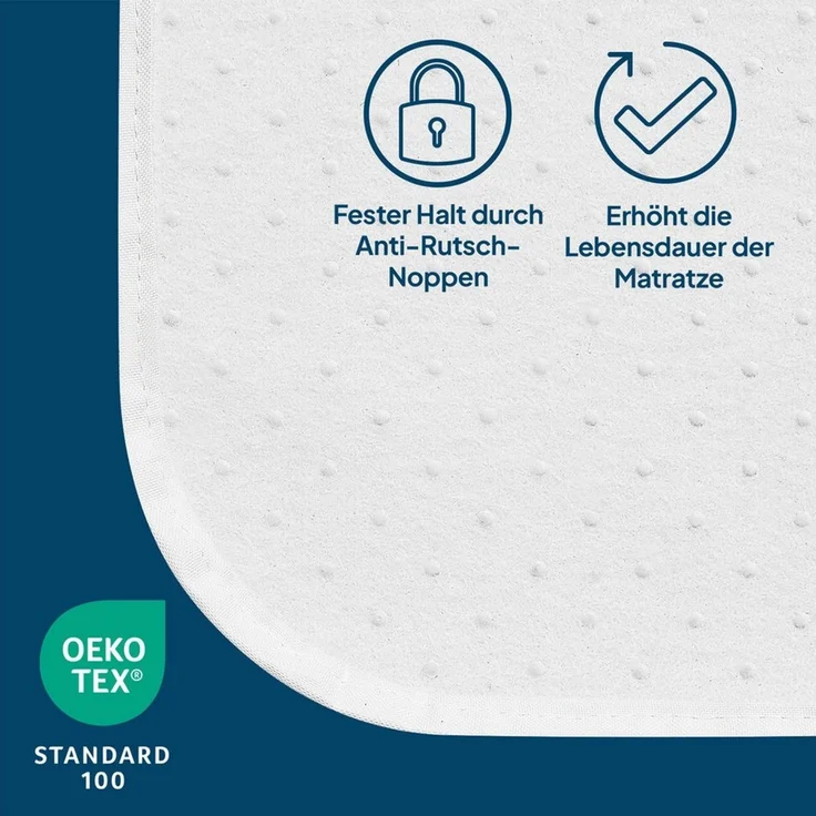 Matratzenschoner Lattenrost Auflage Oeko-TEX zertifizierter Lattenrost Matratzenschoner Blumtal, mit Anti-Rutsch-Schicht – Bild 3