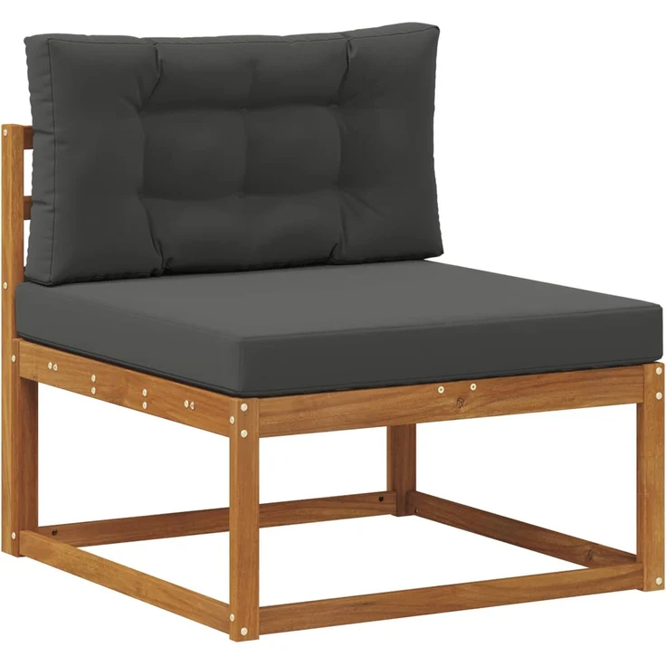 vidaXL Outdoor-Sofagarnitur mit Kissen 7 pcs Natur und Anthrazit 3367275 – Bild 4