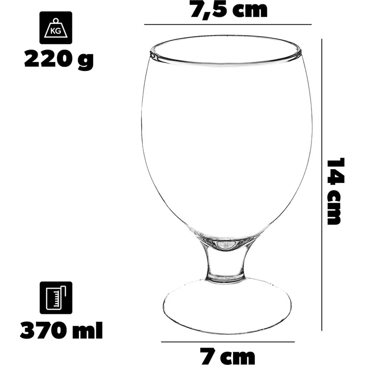 KADAX Biergläser Becher hoch 370ml 1 Stk – Bild 4