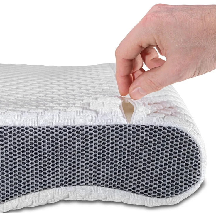 Sleezzz Premium Viskoelastik Nackenstützkissen 50 x 32 x 11 cm mit hautsympathischem Doppeltuch-Bezug – Bild 4