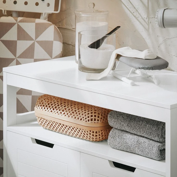 SoBuy BZR121-W Badunterschrank, MDF, Lackiert, Weiß, 70 x 90 x 35 cm – Bild 9