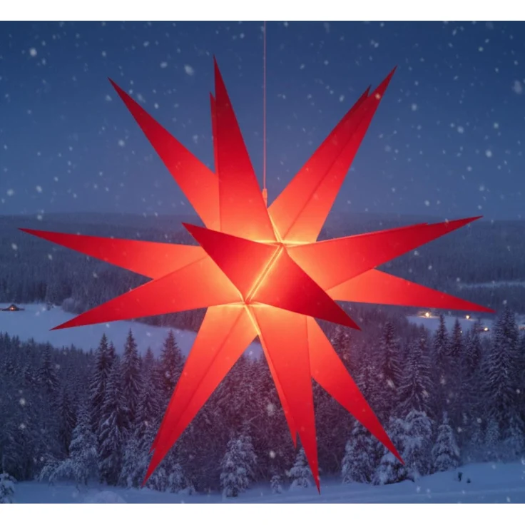 Guru-Shop LED-Stern für außen Melchior Outdoor II Rot, sehr stabiler 3D., Leuchtmittel nicht inklusive – Bild 3