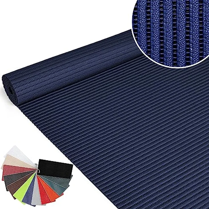ANRO Badematte Weichschaummatte, rutschfest und pflegeleicht, Uni Blau, 120x130cm – Bild 1