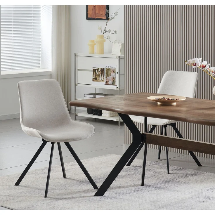 Drehstuhl 2er Set Rio Stühle in Creme - gemütliches Design - B/H/T: 52x85x61 cm – Bild 9