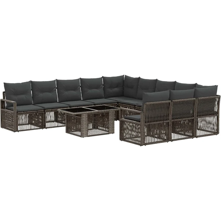 vidaXL Gartensofa-set 12 stk. Grau und Dunkelgrau 100 x 55 x 73 cm 3437162 – Bild 2